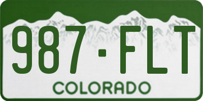 CO license plate 987FLT