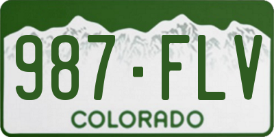 CO license plate 987FLV