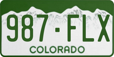 CO license plate 987FLX