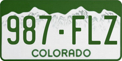 CO license plate 987FLZ