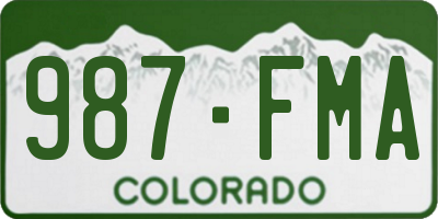 CO license plate 987FMA