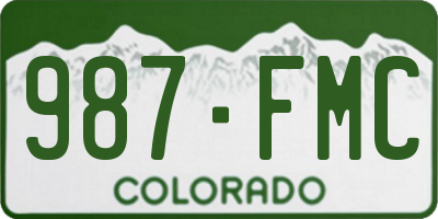 CO license plate 987FMC