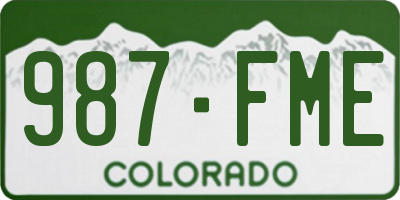 CO license plate 987FME