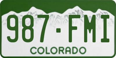 CO license plate 987FMI