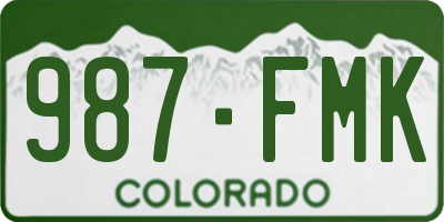 CO license plate 987FMK