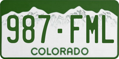 CO license plate 987FML