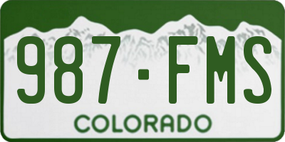 CO license plate 987FMS