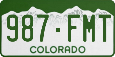 CO license plate 987FMT