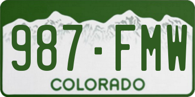 CO license plate 987FMW