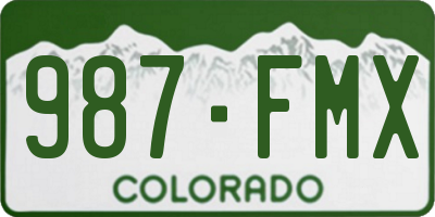 CO license plate 987FMX
