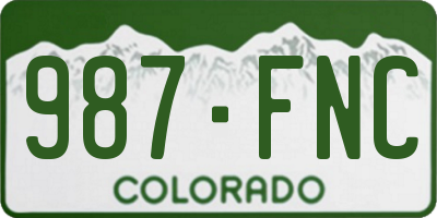 CO license plate 987FNC