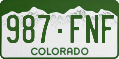 CO license plate 987FNF
