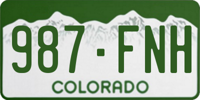CO license plate 987FNH