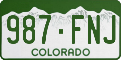 CO license plate 987FNJ