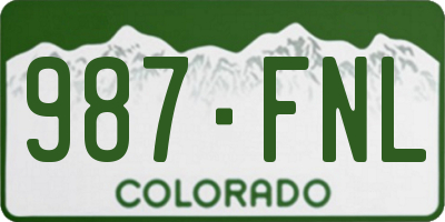 CO license plate 987FNL