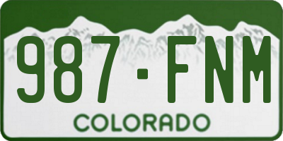 CO license plate 987FNM