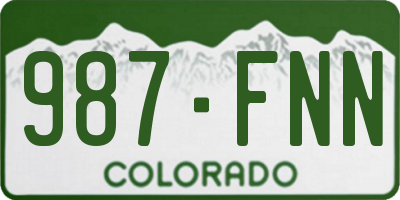 CO license plate 987FNN