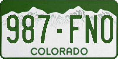 CO license plate 987FNO