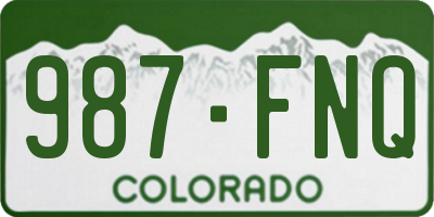 CO license plate 987FNQ