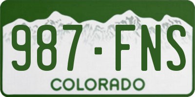 CO license plate 987FNS