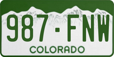 CO license plate 987FNW