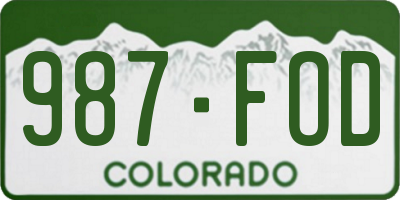 CO license plate 987FOD