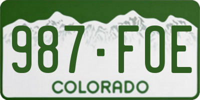 CO license plate 987FOE