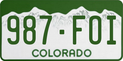 CO license plate 987FOI