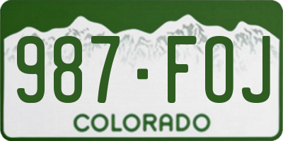 CO license plate 987FOJ