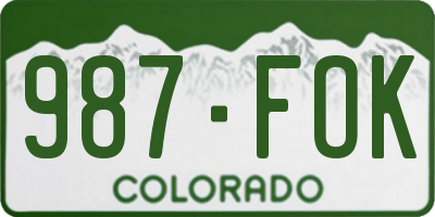 CO license plate 987FOK