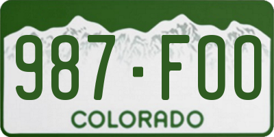 CO license plate 987FOO