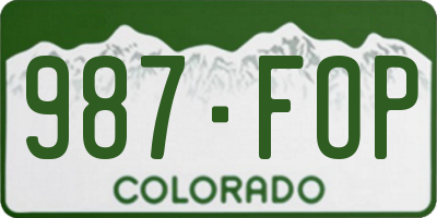 CO license plate 987FOP
