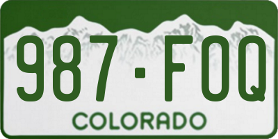 CO license plate 987FOQ