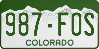 CO license plate 987FOS
