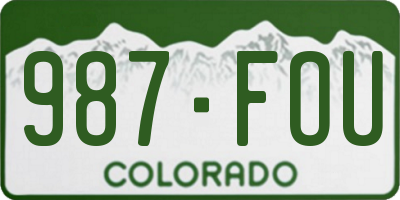 CO license plate 987FOU
