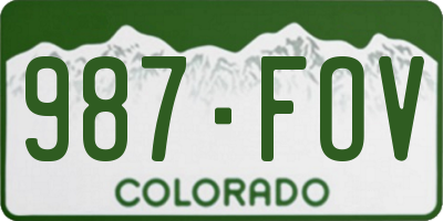 CO license plate 987FOV