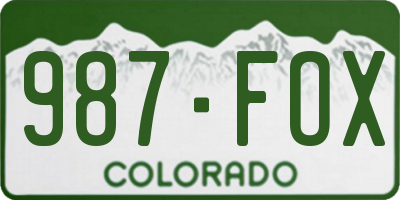 CO license plate 987FOX