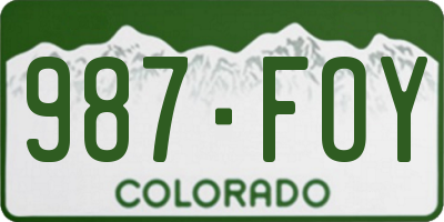 CO license plate 987FOY