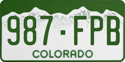 CO license plate 987FPB