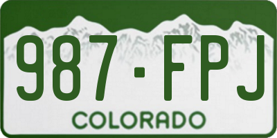 CO license plate 987FPJ