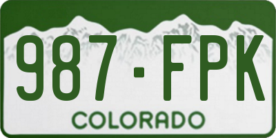 CO license plate 987FPK