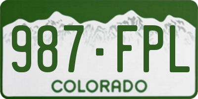 CO license plate 987FPL