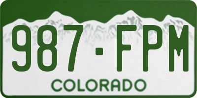 CO license plate 987FPM