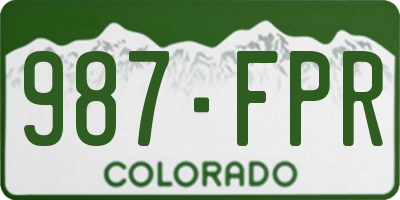 CO license plate 987FPR