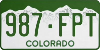 CO license plate 987FPT