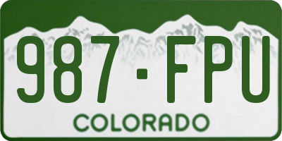CO license plate 987FPU