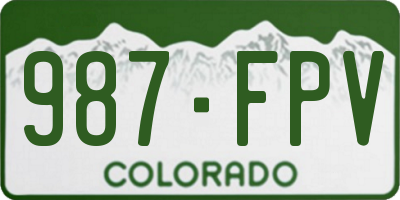 CO license plate 987FPV