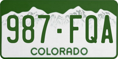 CO license plate 987FQA