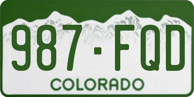 CO license plate 987FQD