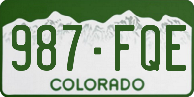 CO license plate 987FQE